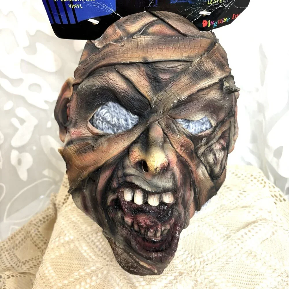 Mummy Vinyl Adult Mask Disguise Vintage ‘97 NWT – NOS